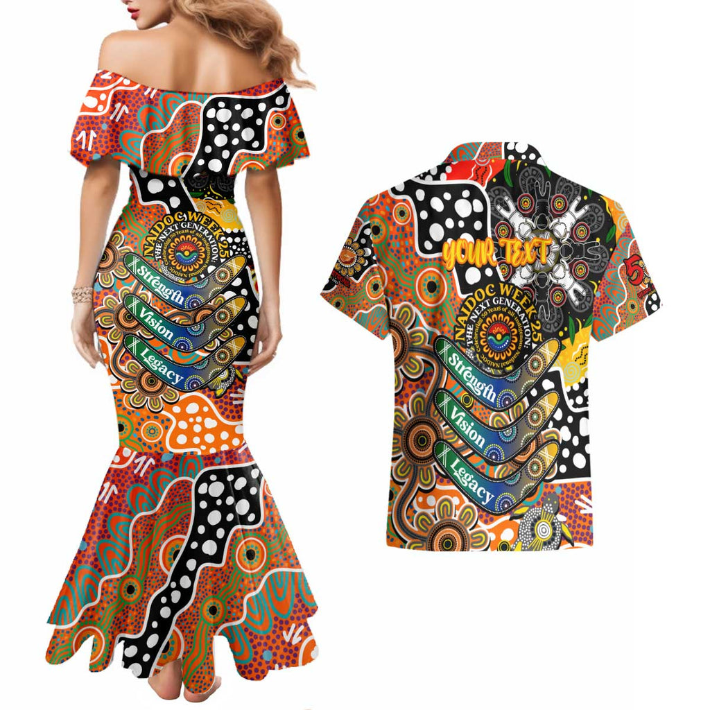 Personalised Giants AFL Celebrating 50 Years of Naidoc Couples Matching Mermaid Dress and Hawaiian Shirt NAIDOC Week 2025 Aboriginal
