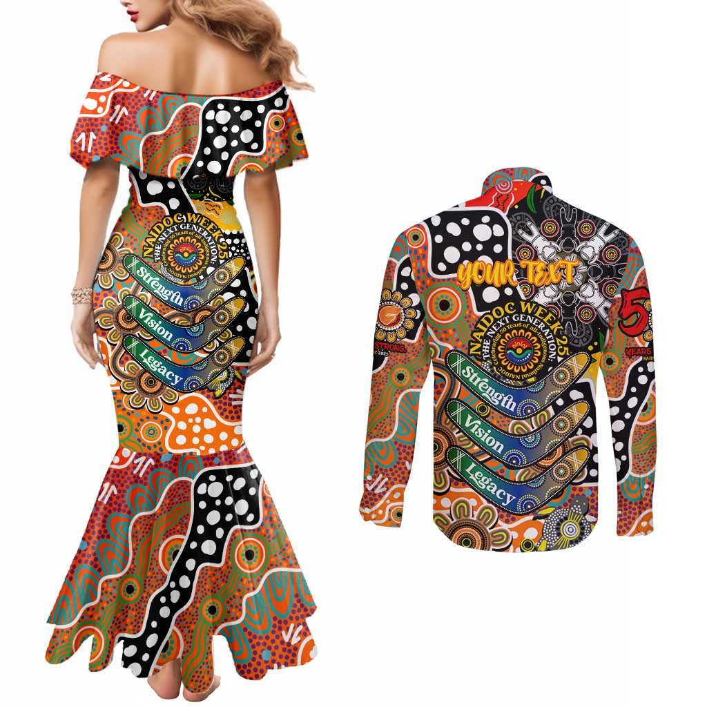 Personalised Giants AFL Celebrating 50 Years of Naidoc Couples Matching Mermaid Dress and Long Sleeve Button Shirt NAIDOC Week 2025 Aboriginal