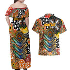 Personalised Giants AFL Celebrating 50 Years of Naidoc Couples Matching Off Shoulder Maxi Dress and Hawaiian Shirt NAIDOC Week 2025 Aboriginal