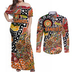 Personalised Giants AFL Celebrating 50 Years of Naidoc Couples Matching Off Shoulder Maxi Dress and Long Sleeve Button Shirt NAIDOC Week 2025 Aboriginal