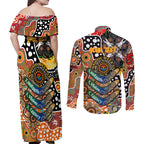 Personalised Giants AFL Celebrating 50 Years of Naidoc Couples Matching Off Shoulder Maxi Dress and Long Sleeve Button Shirt NAIDOC Week 2025 Aboriginal