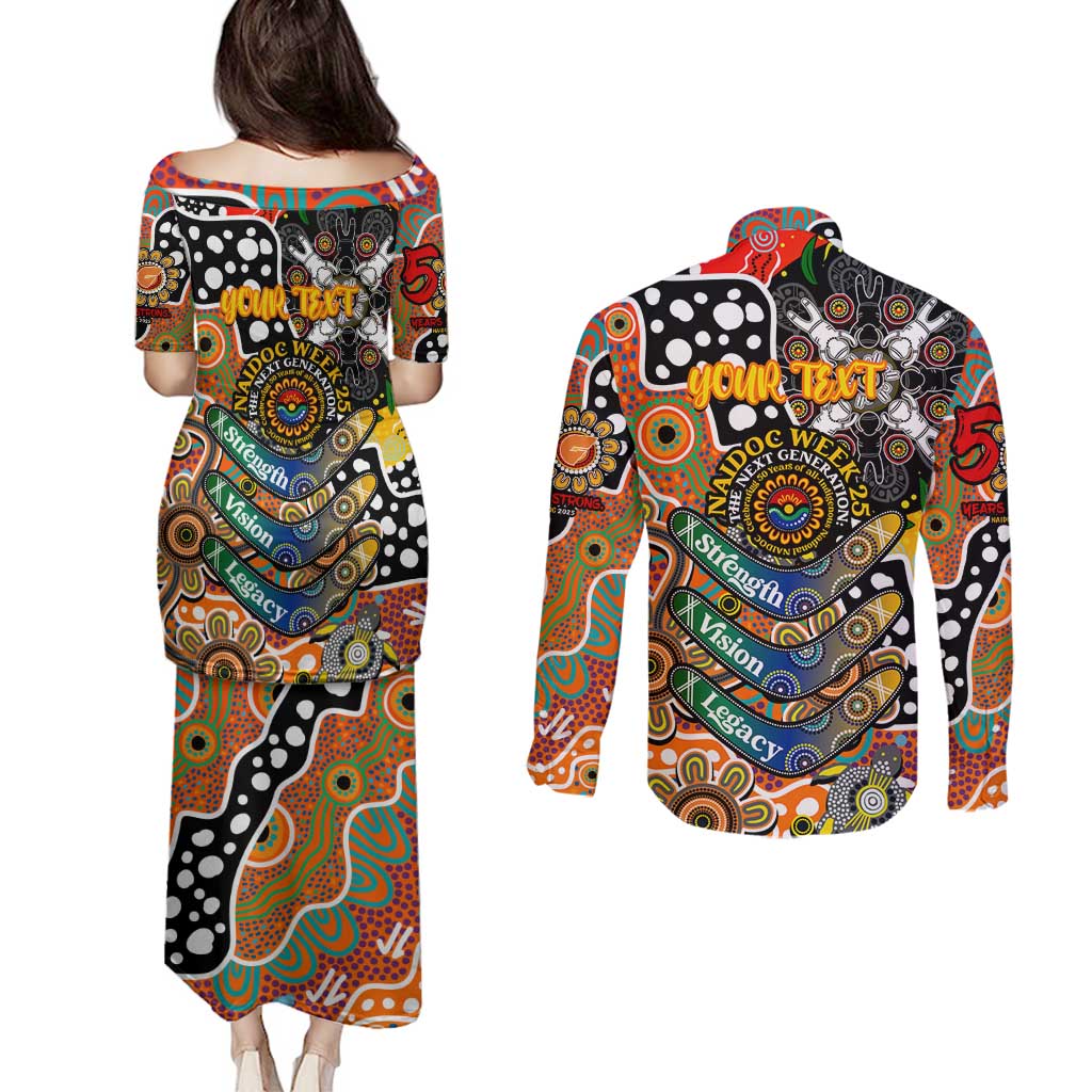 Personalised Giants AFL Celebrating 50 Years of Naidoc Couples Matching Puletasi and Long Sleeve Button Shirt NAIDOC Week 2025 Aboriginal