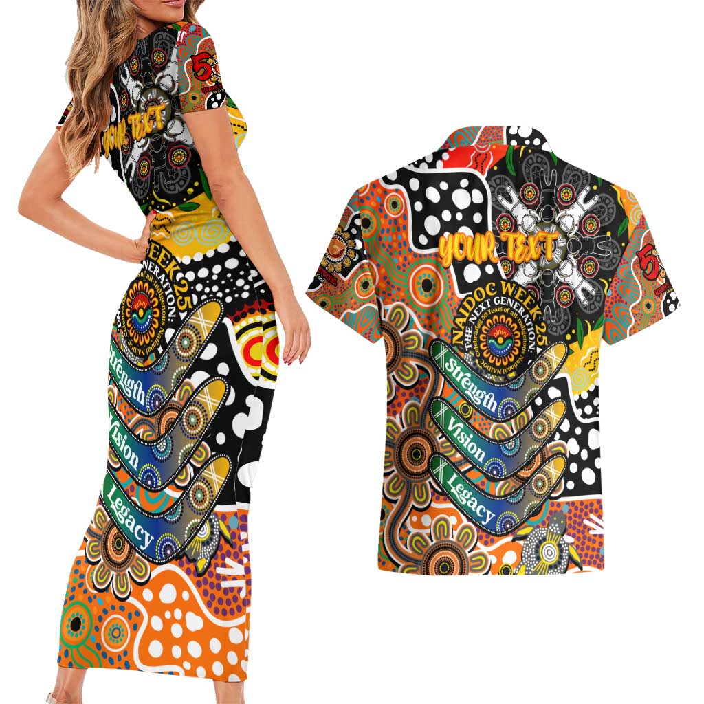 Personalised Giants AFL Celebrating 50 Years of Naidoc Couples Matching Short Sleeve Bodycon Dress and Hawaiian Shirt NAIDOC Week 2025 Aboriginal