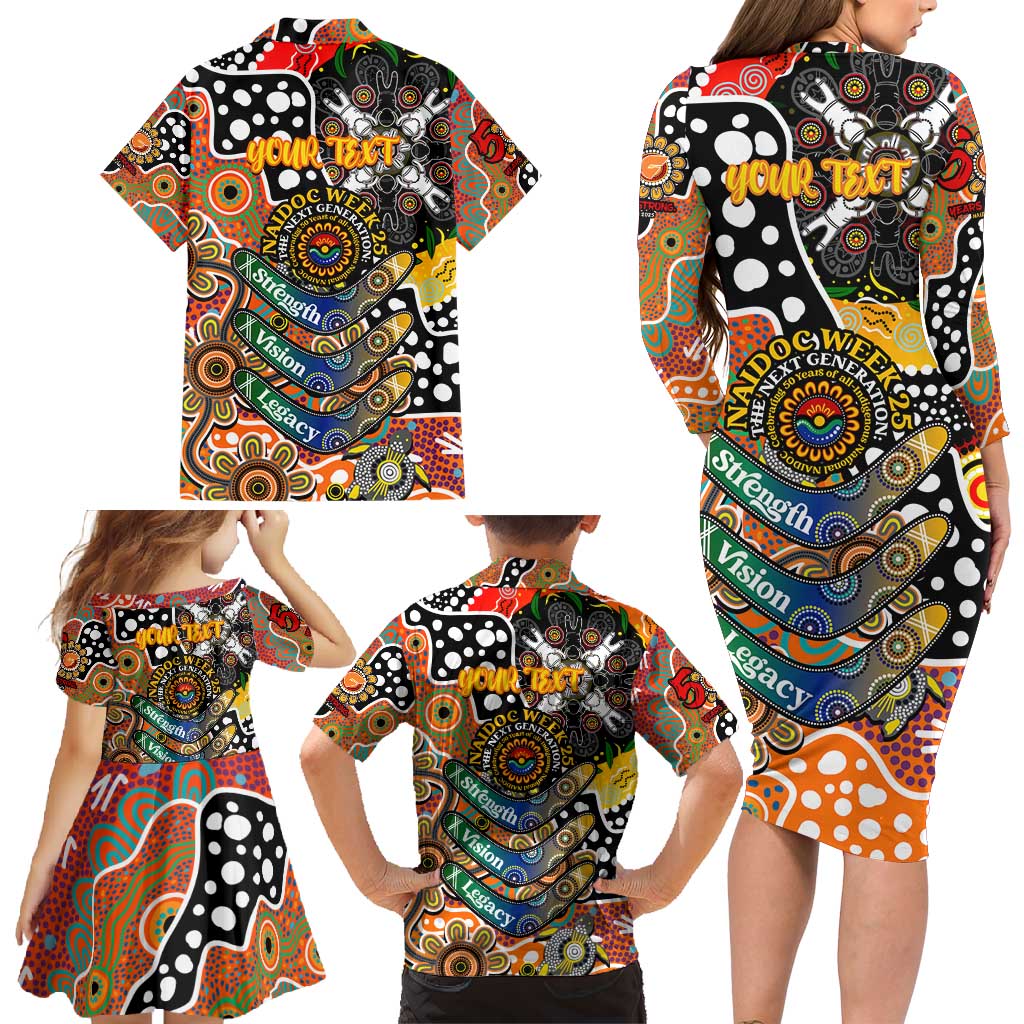 Personalised Giants AFL Celebrating 50 Years of Naidoc Family Matching Long Sleeve Bodycon Dress and Hawaiian Shirt NAIDOC Week 2025 Aboriginal