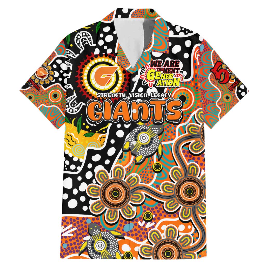 Personalised Giants AFL Celebrating 50 Years of Naidoc Family Matching Mermaid Dress and Hawaiian Shirt NAIDOC Week 2025 Aboriginal