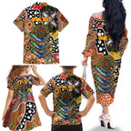 Personalised Giants AFL Celebrating 50 Years of Naidoc Family Matching Off The Shoulder Long Sleeve Dress and Hawaiian Shirt NAIDOC Week 2025 Aboriginal