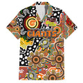 Personalised Giants AFL Celebrating 50 Years of Naidoc Family Matching Off The Shoulder Long Sleeve Dress and Hawaiian Shirt NAIDOC Week 2025 Aboriginal