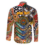 Personalised Giants AFL Celebrating 50 Years of Naidoc Family Matching Off The Shoulder Long Sleeve Dress and Hawaiian Shirt NAIDOC Week 2025 Aboriginal