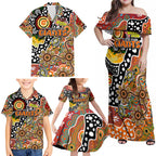 Personalised Giants AFL Celebrating 50 Years of Naidoc Family Matching Off Shoulder Maxi Dress and Hawaiian Shirt NAIDOC Week 2025 Aboriginal