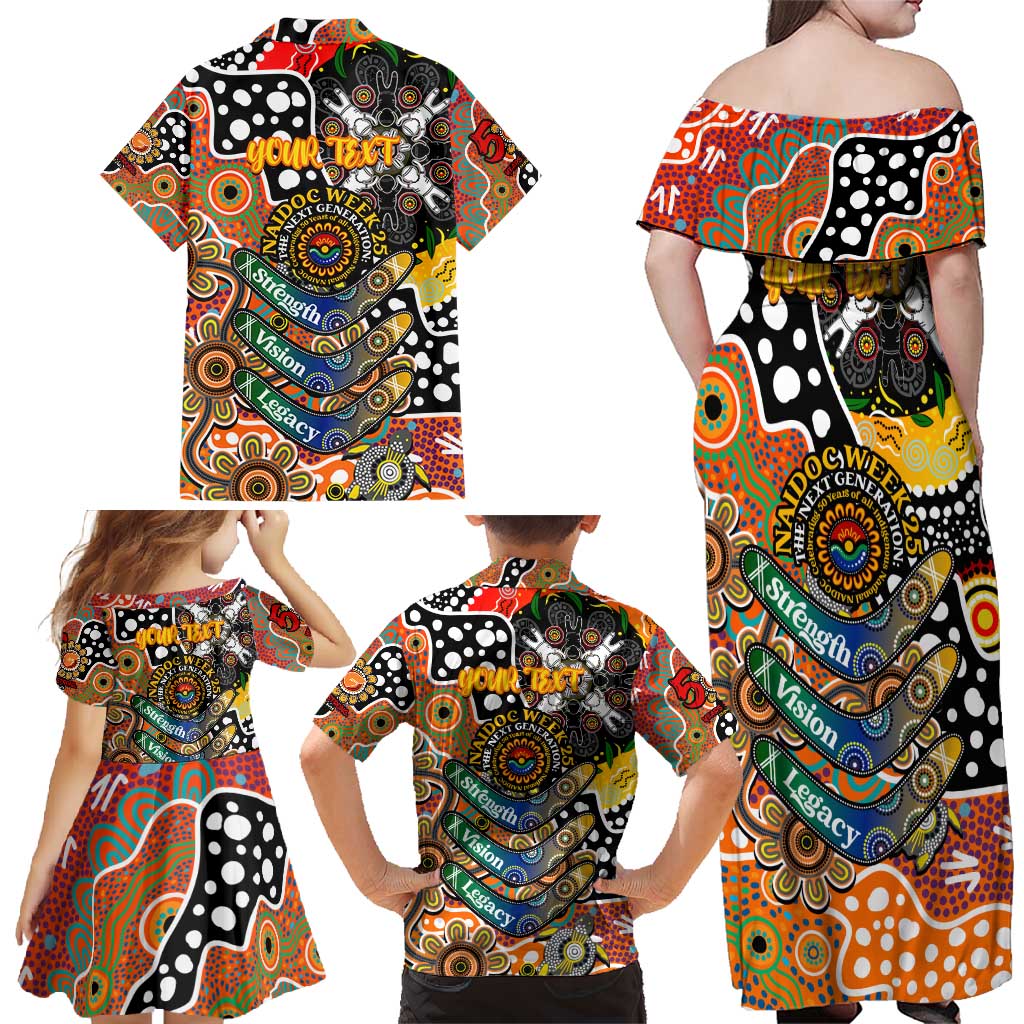 Personalised Giants AFL Celebrating 50 Years of Naidoc Family Matching Off Shoulder Maxi Dress and Hawaiian Shirt NAIDOC Week 2025 Aboriginal