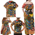 Personalised Giants AFL Celebrating 50 Years of Naidoc Family Matching Off Shoulder Maxi Dress and Hawaiian Shirt NAIDOC Week 2025 Aboriginal