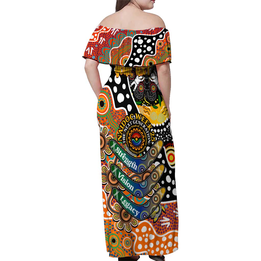 Personalised Giants AFL Celebrating 50 Years of Naidoc Family Matching Off Shoulder Maxi Dress and Hawaiian Shirt NAIDOC Week 2025 Aboriginal