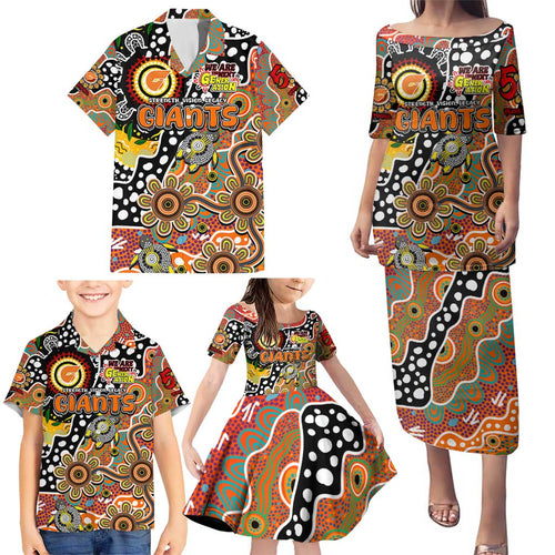 Personalised Giants AFL Celebrating 50 Years of Naidoc Family Matching Puletasi and Hawaiian Shirt NAIDOC Week 2025 Aboriginal