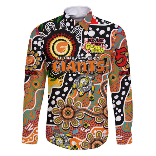 Personalised Giants AFL Celebrating 50 Years of Naidoc Family Matching Puletasi and Hawaiian Shirt NAIDOC Week 2025 Aboriginal