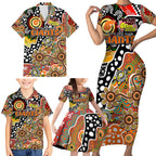 Personalised Giants AFL Celebrating 50 Years of Naidoc Family Matching Short Sleeve Bodycon Dress and Hawaiian Shirt NAIDOC Week 2025 Aboriginal