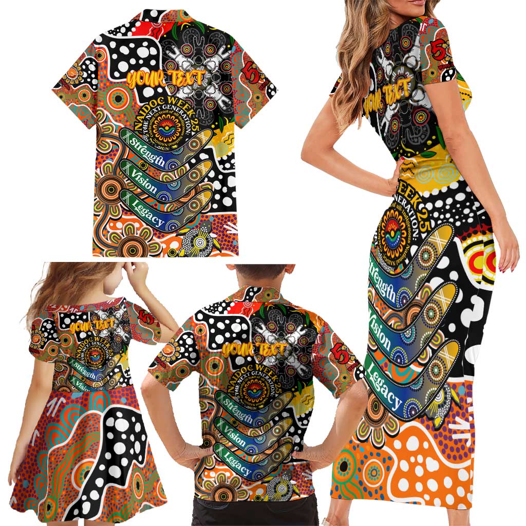 Personalised Giants AFL Celebrating 50 Years of Naidoc Family Matching Short Sleeve Bodycon Dress and Hawaiian Shirt NAIDOC Week 2025 Aboriginal