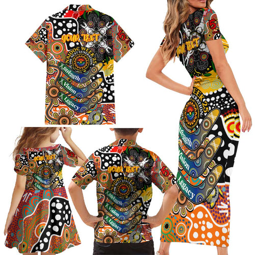 Personalised Giants AFL Celebrating 50 Years of Naidoc Family Matching Short Sleeve Bodycon Dress and Hawaiian Shirt NAIDOC Week 2025 Aboriginal