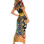 Personalised Giants AFL Celebrating 50 Years of Naidoc Family Matching Short Sleeve Bodycon Dress and Hawaiian Shirt NAIDOC Week 2025 Aboriginal