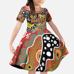 Personalised Giants AFL Celebrating 50 Years of Naidoc Kid Short Sleeve Dress NAIDOC Week 2025 Aboriginal