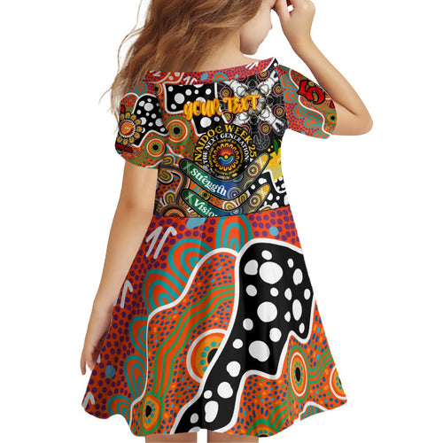Personalised Giants AFL Celebrating 50 Years of Naidoc Kid Short Sleeve Dress NAIDOC Week 2025 Aboriginal