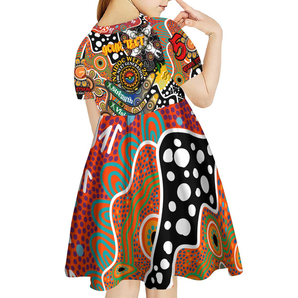 Personalised Giants AFL Celebrating 50 Years of Naidoc Kid Short Sleeve Dress NAIDOC Week 2025 Aboriginal