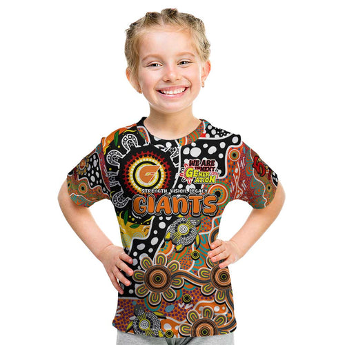 Personalised Giants AFL Celebrating 50 Years of Naidoc Kid T Shirt NAIDOC Week 2025 Aboriginal