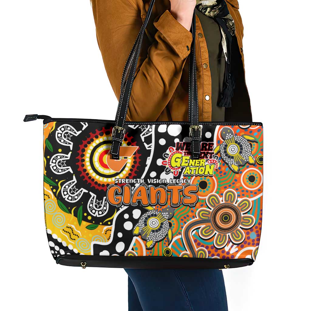 Giants AFL Celebrating 50 Years of Naidoc Leather Tote Bag NAIDOC Week 2025 Aboriginal