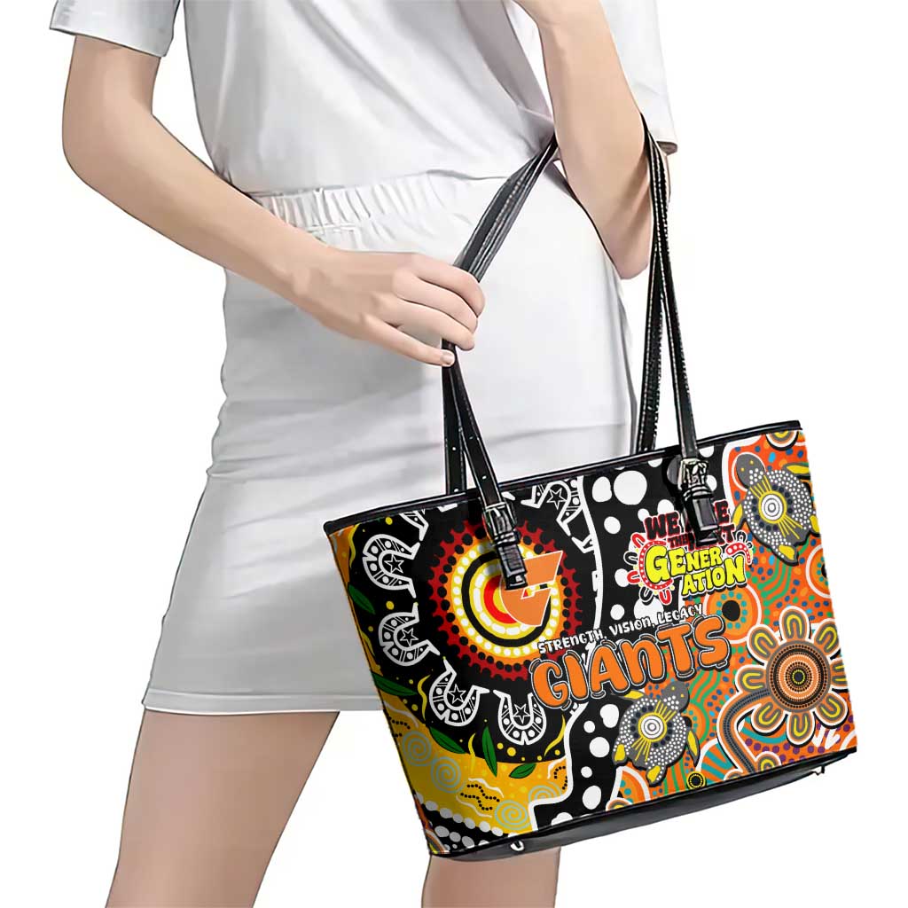Giants AFL Celebrating 50 Years of Naidoc Leather Tote Bag NAIDOC Week 2025 Aboriginal