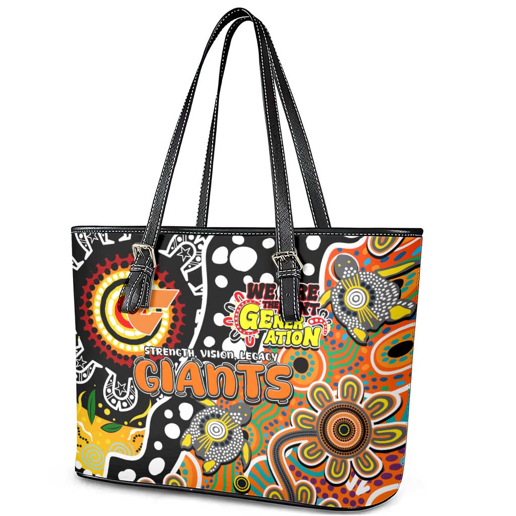 Giants AFL Celebrating 50 Years of Naidoc Leather Tote Bag NAIDOC Week 2025 Aboriginal