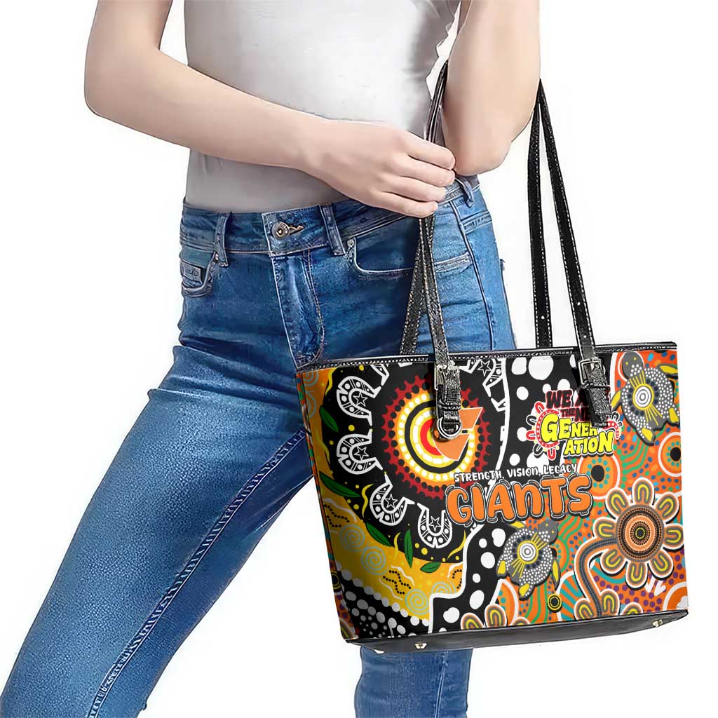 Giants AFL Celebrating 50 Years of Naidoc Leather Tote Bag NAIDOC Week 2025 Aboriginal