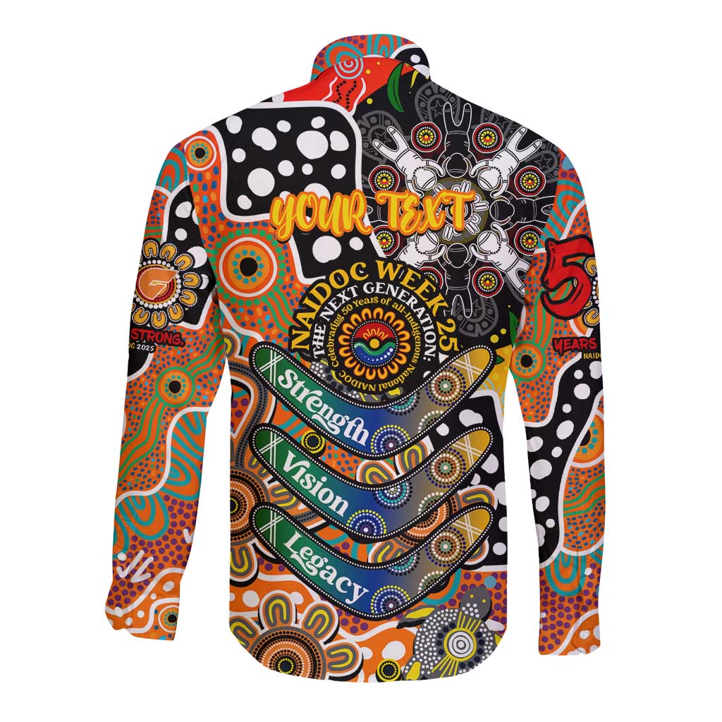 Personalised Giants AFL Celebrating 50 Years of Naidoc Long Sleeve Button Shirt NAIDOC Week 2025 Aboriginal