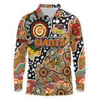 Personalised Giants AFL Celebrating 50 Years of Naidoc Long Sleeve Polo Shirt NAIDOC Week 2025 Aboriginal