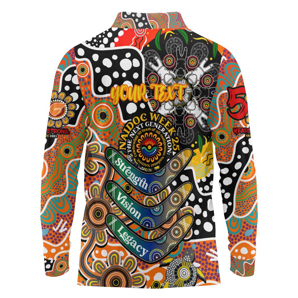 Personalised Giants AFL Celebrating 50 Years of Naidoc Long Sleeve Polo Shirt NAIDOC Week 2025 Aboriginal