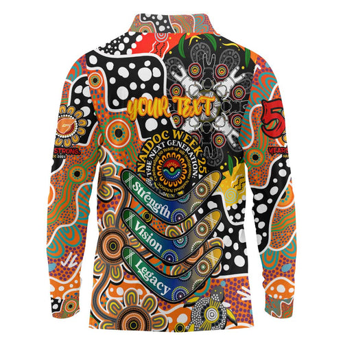 Personalised Giants AFL Celebrating 50 Years of Naidoc Long Sleeve Polo Shirt NAIDOC Week 2025 Aboriginal