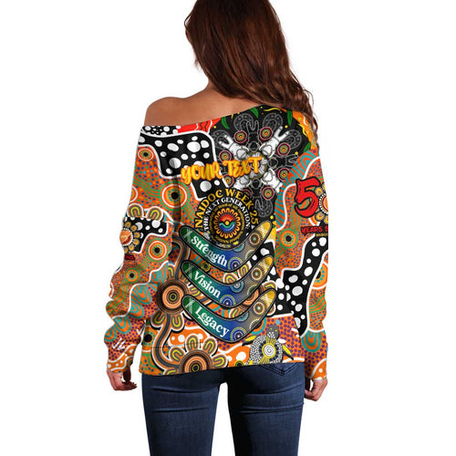 Personalised Giants AFL Celebrating 50 Years of Naidoc Off Shoulder Sweater NAIDOC Week 2025 Aboriginal