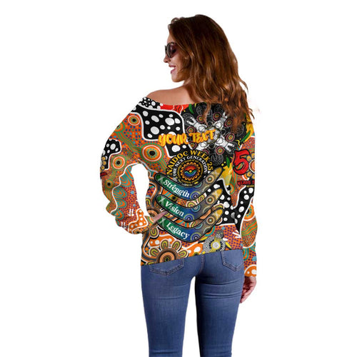 Personalised Giants AFL Celebrating 50 Years of Naidoc Off Shoulder Sweater NAIDOC Week 2025 Aboriginal