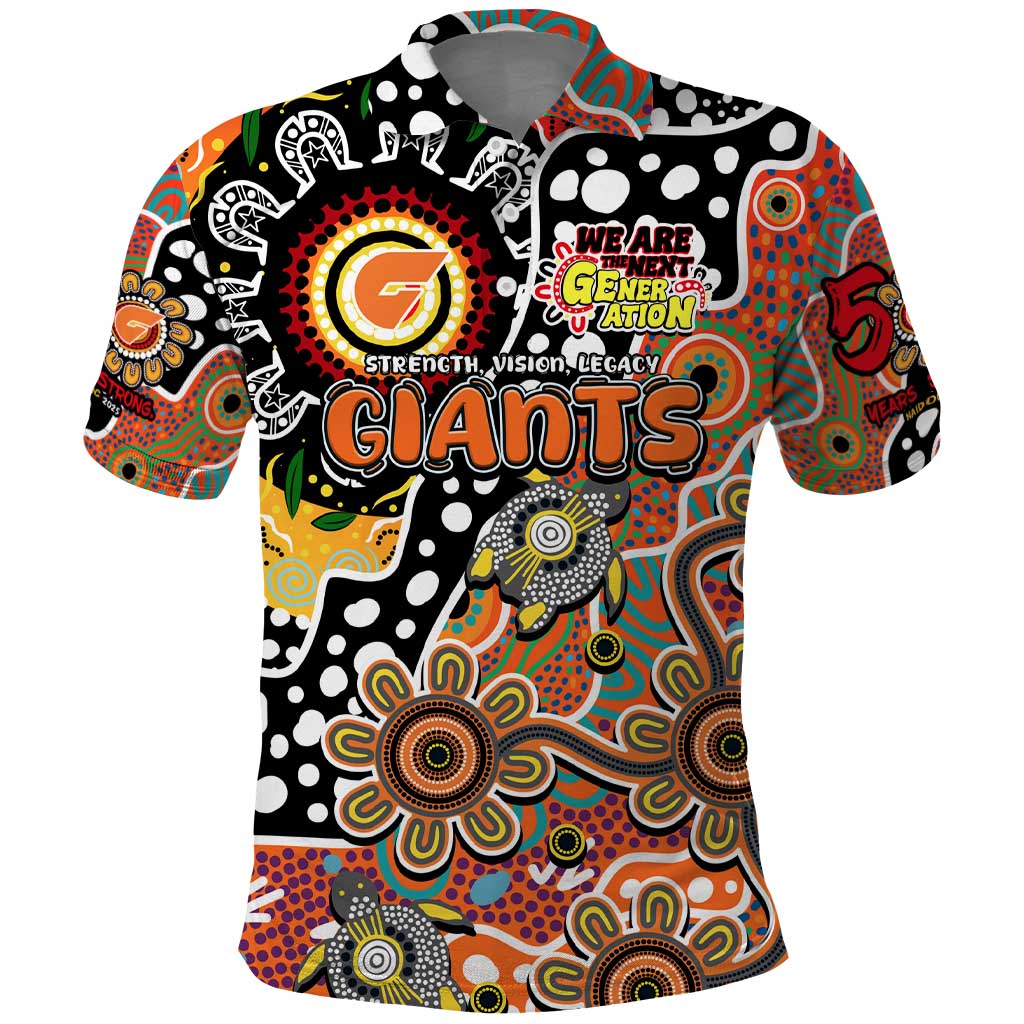 Personalised Giants AFL Celebrating 50 Years of Naidoc Polo Shirt NAIDOC Week 2025 Aboriginal