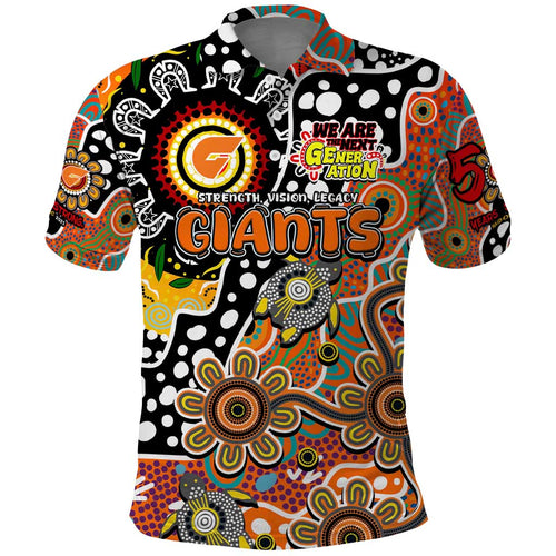 Personalised Giants AFL Celebrating 50 Years of Naidoc Polo Shirt NAIDOC Week 2025 Aboriginal