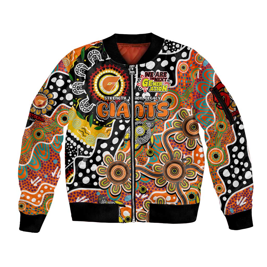 Personalised Giants AFL Celebrating 50 Years of Naidoc Sleeve Zip Bomber Jacket NAIDOC Week 2025 Aboriginal