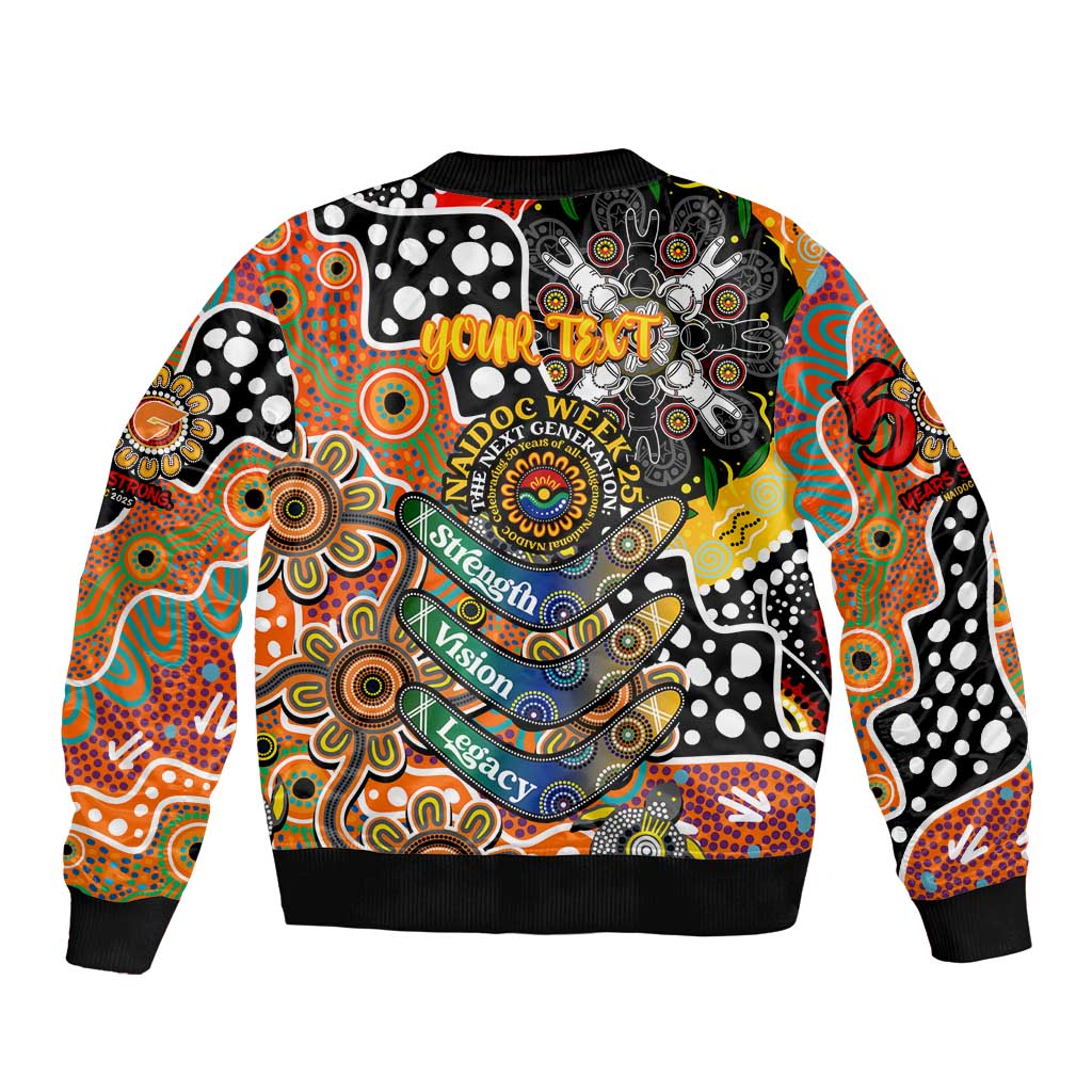 Personalised Giants AFL Celebrating 50 Years of Naidoc Sleeve Zip Bomber Jacket NAIDOC Week 2025 Aboriginal