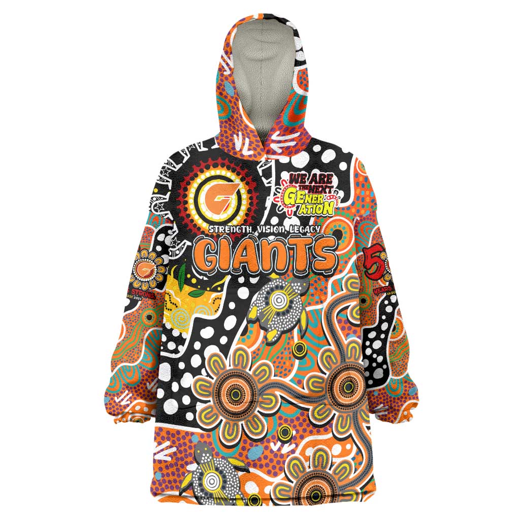 Personalised Giants AFL Celebrating 50 Years of Naidoc Wearable Blanket Hoodie NAIDOC Week 2025 Aboriginal