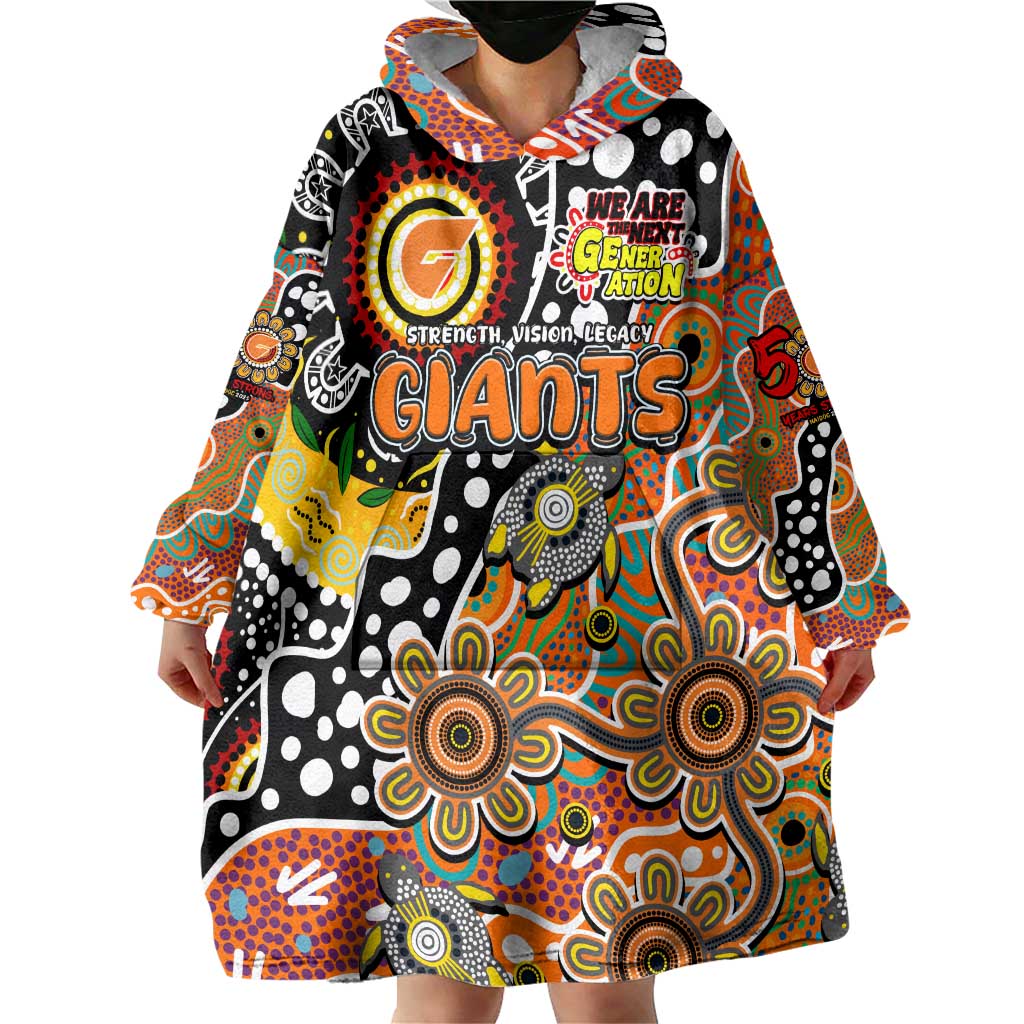 Personalised Giants AFL Celebrating 50 Years of Naidoc Wearable Blanket Hoodie NAIDOC Week 2025 Aboriginal