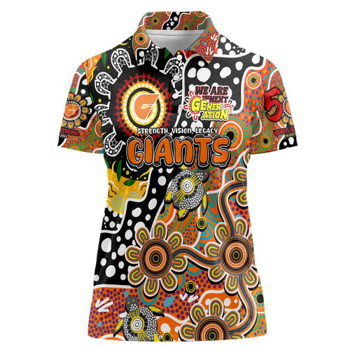 Personalised Giants AFL Celebrating 50 Years of Naidoc Women Polo Shirt NAIDOC Week 2025 Aboriginal
