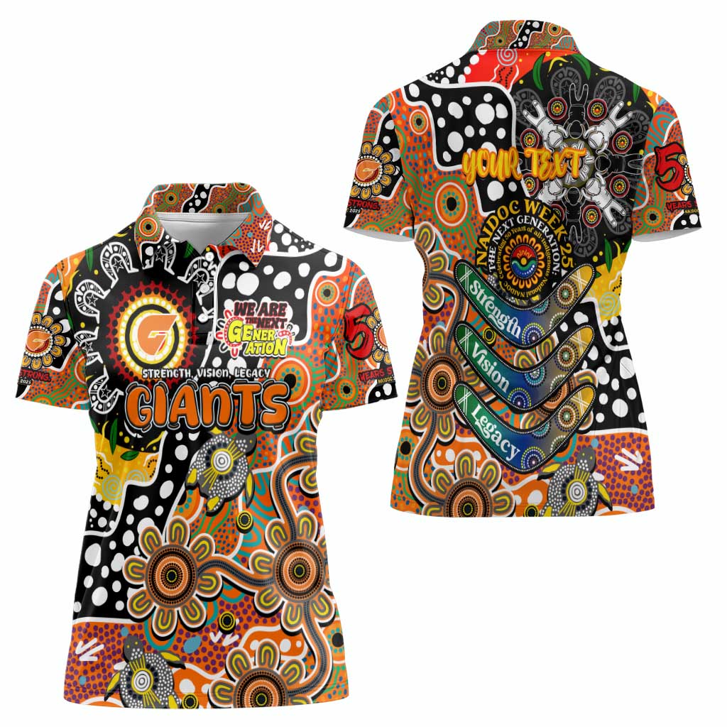 Personalised Giants AFL Celebrating 50 Years of Naidoc Women Polo Shirt NAIDOC Week 2025 Aboriginal