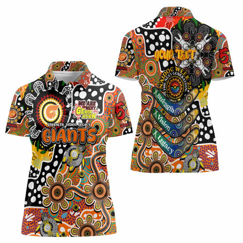 Personalised Giants AFL Celebrating 50 Years of Naidoc Women Polo Shirt NAIDOC Week 2025 Aboriginal
