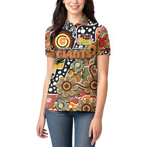 Personalised Giants AFL Celebrating 50 Years of Naidoc Women Polo Shirt NAIDOC Week 2025 Aboriginal