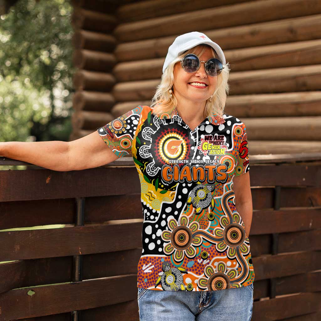 Personalised Giants AFL Celebrating 50 Years of Naidoc Women Polo Shirt NAIDOC Week 2025 Aboriginal