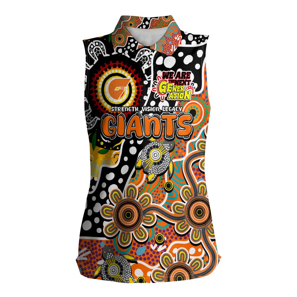 Personalised Giants AFL Celebrating 50 Years of Naidoc Women Sleeveless Polo Shirt NAIDOC Week 2025 Aboriginal