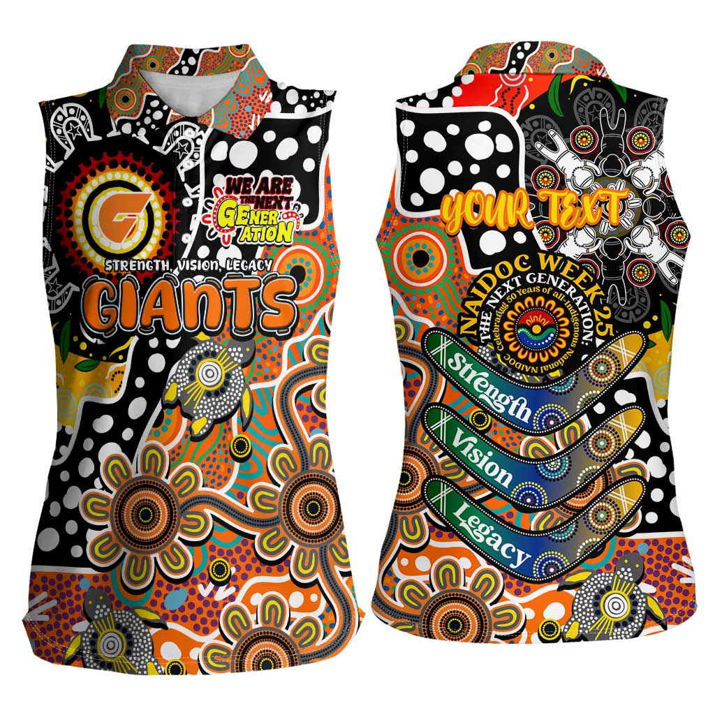Personalised Giants AFL Celebrating 50 Years of Naidoc Women Sleeveless Polo Shirt NAIDOC Week 2025 Aboriginal