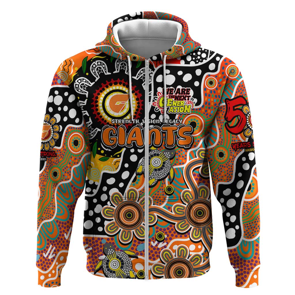 Personalised Giants AFL Celebrating 50 Years of Naidoc Zip Hoodie NAIDOC Week 2025 Aboriginal